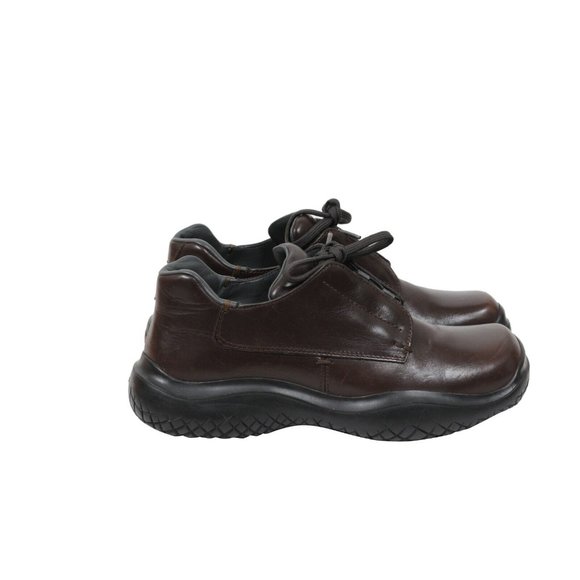 Prada Mens Vintage Chunky Derby US 7 UK 6 Brown Leather AW99 Vibram Square Toe - Picture 8 of 11